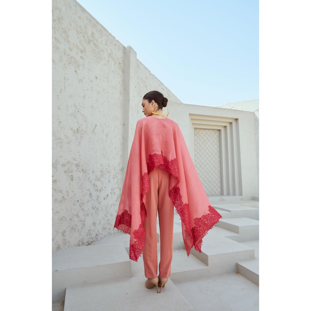 RENASCI Pink Embroidered Liara Cape