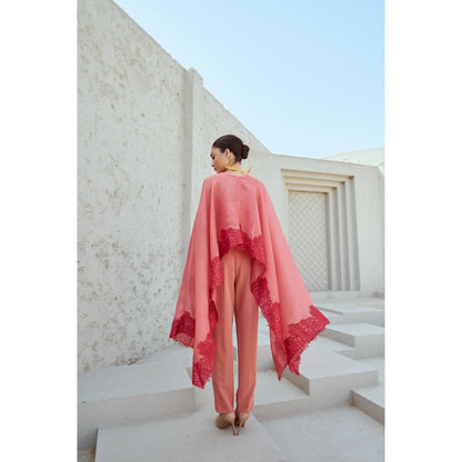 RENASCI Pink Embroidered Liara Cape