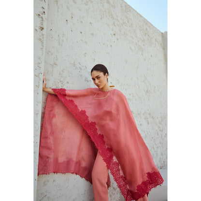 RENASCI Pink Embroidered Liara Cape