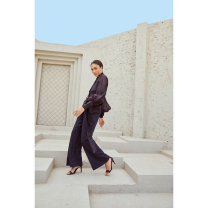 RENASCI Black Embellished/Sequined Celestial Top