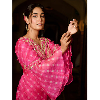 Rhapsody Jaipur Hot Pink Mothra with Bell Sleeves (Set of 3)