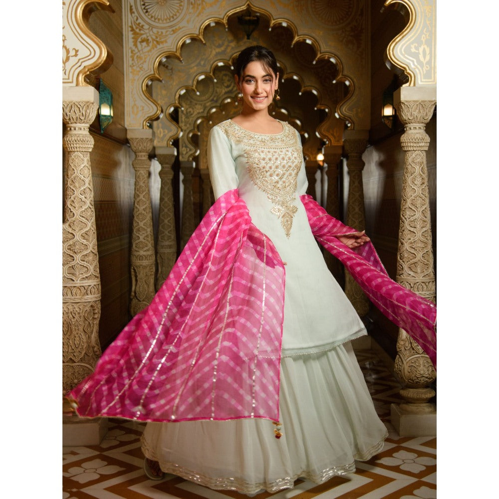 Rhapsody Jaipur Powder Blue Gotapatti Skirt (Set of 3)