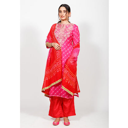 Rhapsody Jaipur Pink Mothra with Jaal (Set of 3)