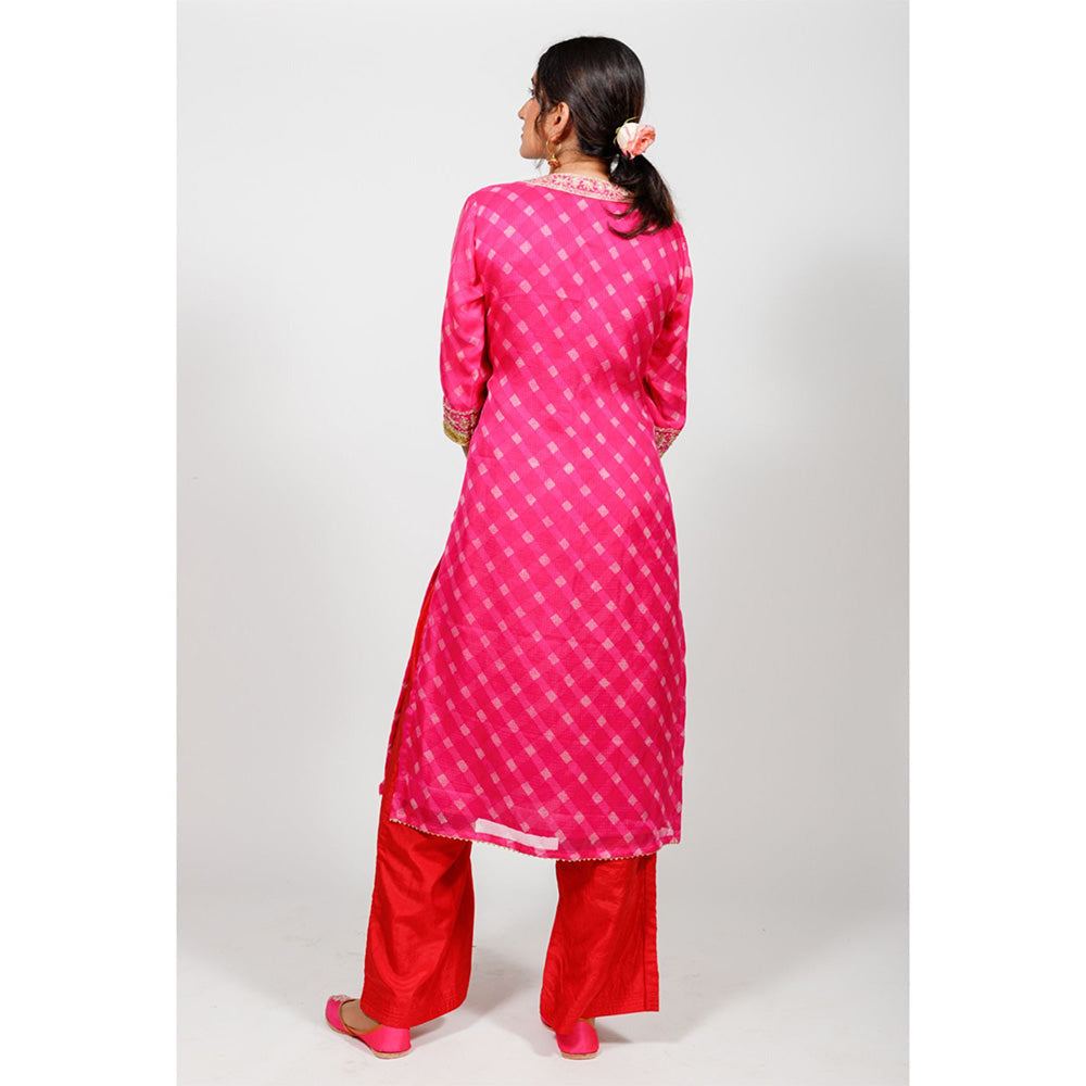 Rhapsody Jaipur Pink Mothra with Jaal (Set of 3)