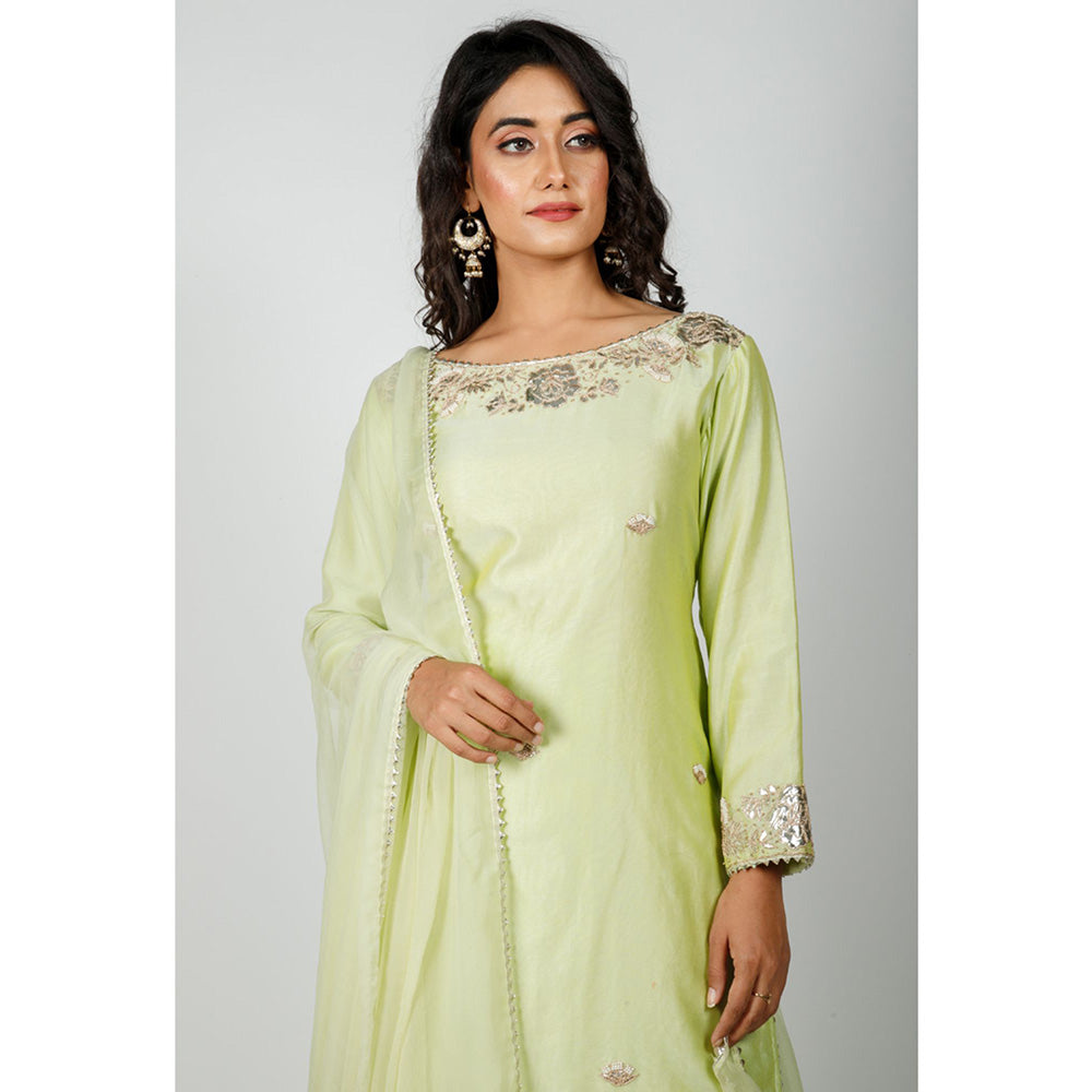 Rhapsody Jaipur Green Rose Gotapatti (Set of 3)