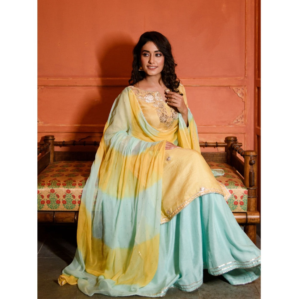 Rhapsody Jaipur Yellow Turquoise Skirt (Set of 3)