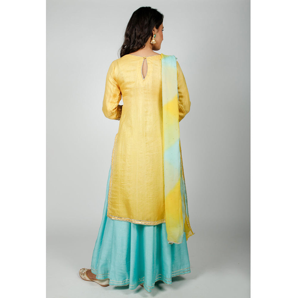 Rhapsody Jaipur Yellow Turquoise Skirt (Set of 3)