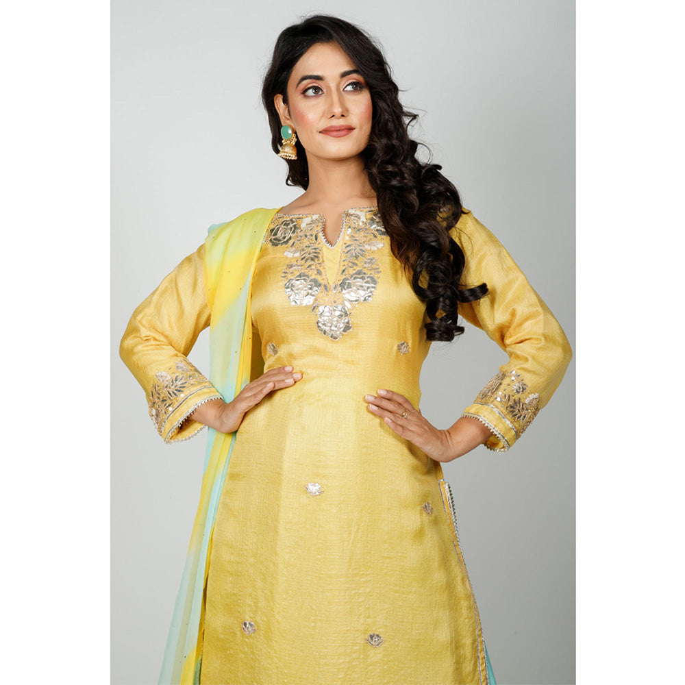 Rhapsody Jaipur Yellow Turquoise Skirt (Set of 3)