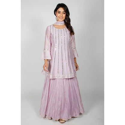 Rhapsody Jaipur Lavender Mirror Work Suit (Set of 3)
