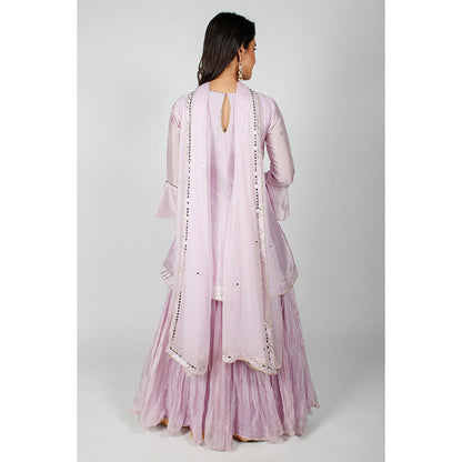 Rhapsody Jaipur Lavender Mirror Work Suit (Set of 3)