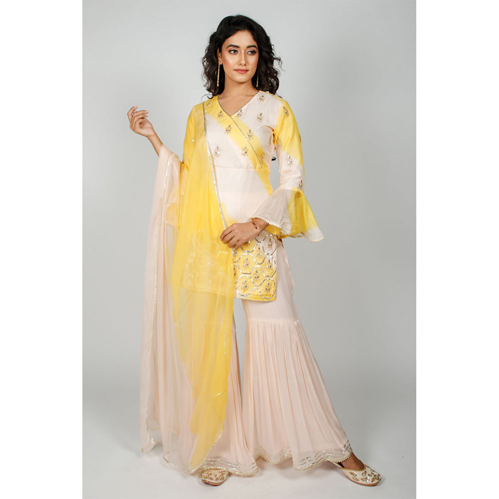 Rhapsody Jaipur Peach Yellow Sharara (Set of 3)