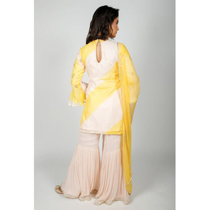 Rhapsody Jaipur Peach Yellow Sharara (Set of 3)