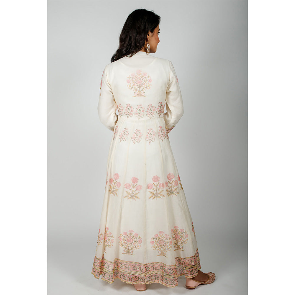 Rhapsody Jaipur Hand Block Printed Anarkali Dress