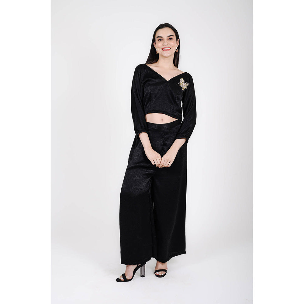 Rhapsody Jaipur Black Hand-Embroidered Co-Ord (Set of 2)