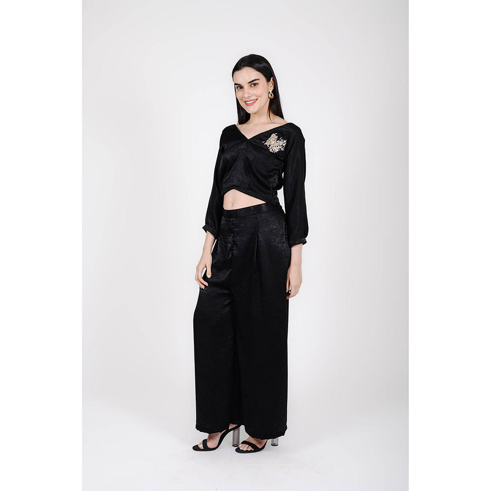 Rhapsody Jaipur Black Hand-Embroidered Co-Ord (Set of 2)