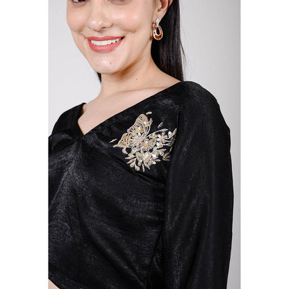 Rhapsody Jaipur Black Hand-Embroidered Co-Ord (Set of 2)