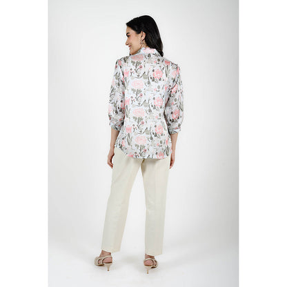 Rhapsody Jaipur Blue Floral Printed Shirt