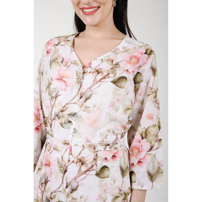 Rhapsody Jaipur Multi Colour Printed Blume Midi Dress