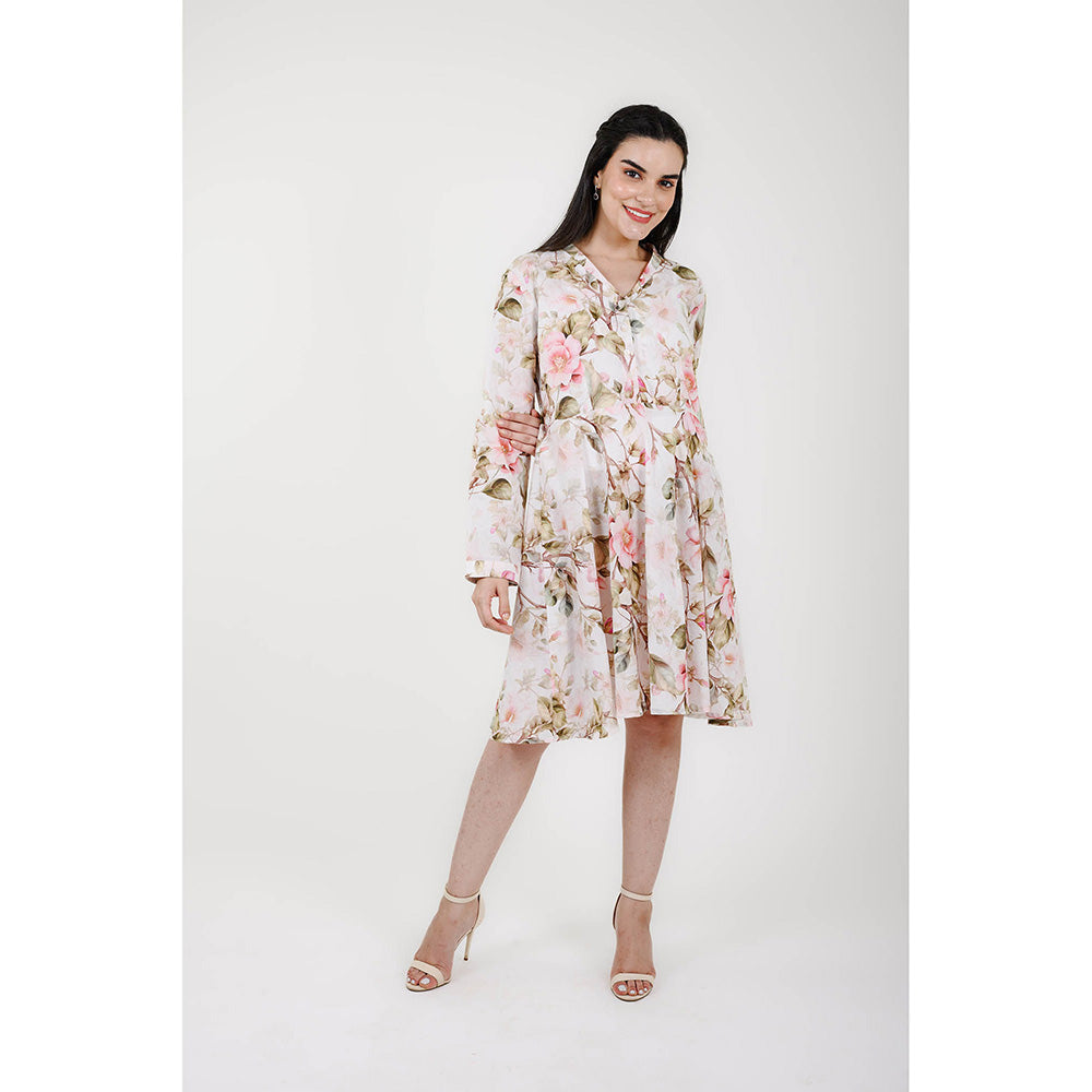 Rhapsody Jaipur Multi Colour Printed Blume Knee Length Dress