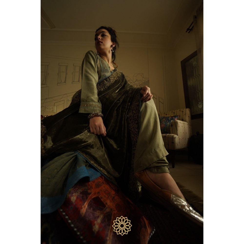 Rhua India Olive Hirat Dushala Dupatta