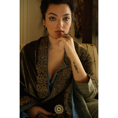 Rhua India Olive Hirat Dushala Dupatta