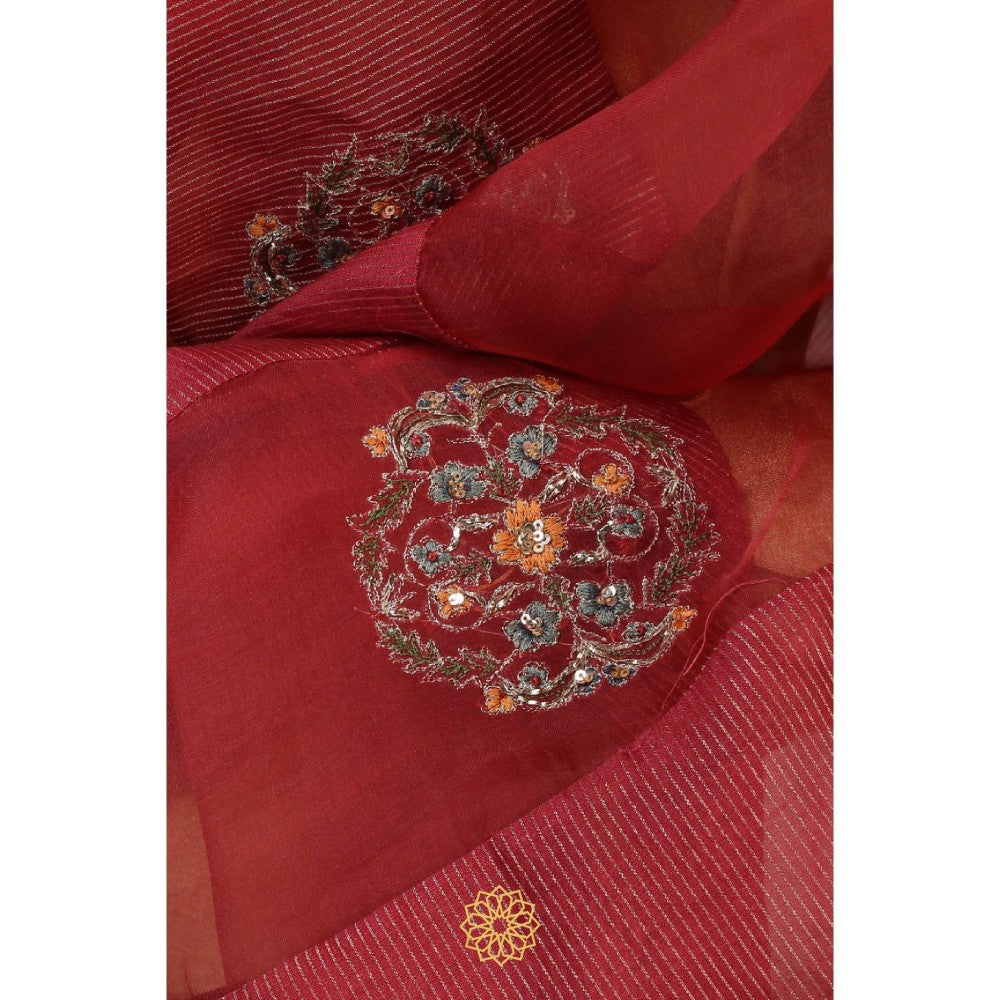 Rhua India Gold Akira Sharara with Kurta and Dupatta (Set of 3)
