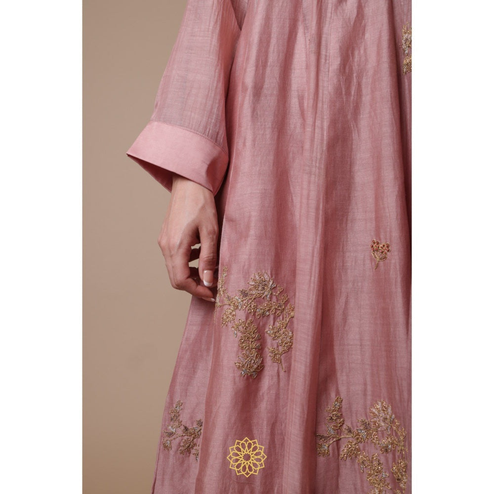 Rhua India Afra Pink Anarkali with Palazzo and Dupatta (Set of 3)