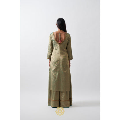 Rhua India Green Amyra Palazzo with Kurta and Dupatta (Set of 3)