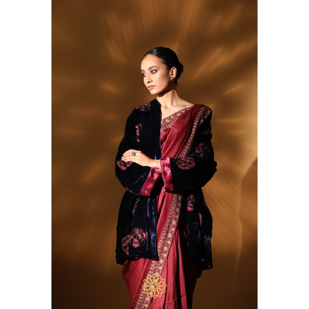 Rhua India Navy Blue Asmi Shrug