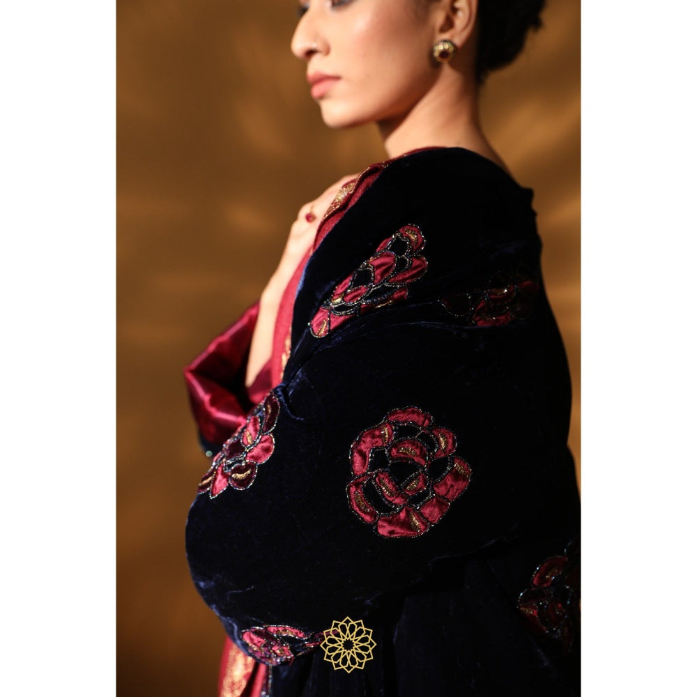 Rhua India Navy Blue Asmi Shrug