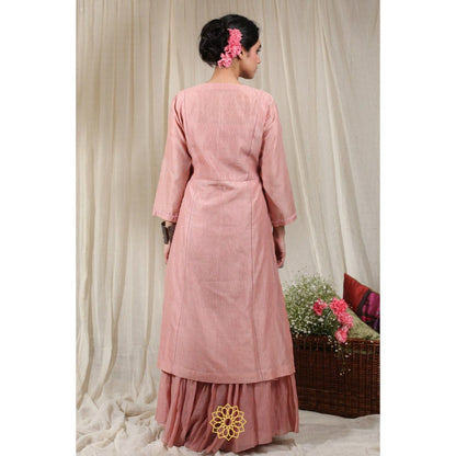 Rhua India Peach Palazzo with Kurta and Dupatta (Set of 3)