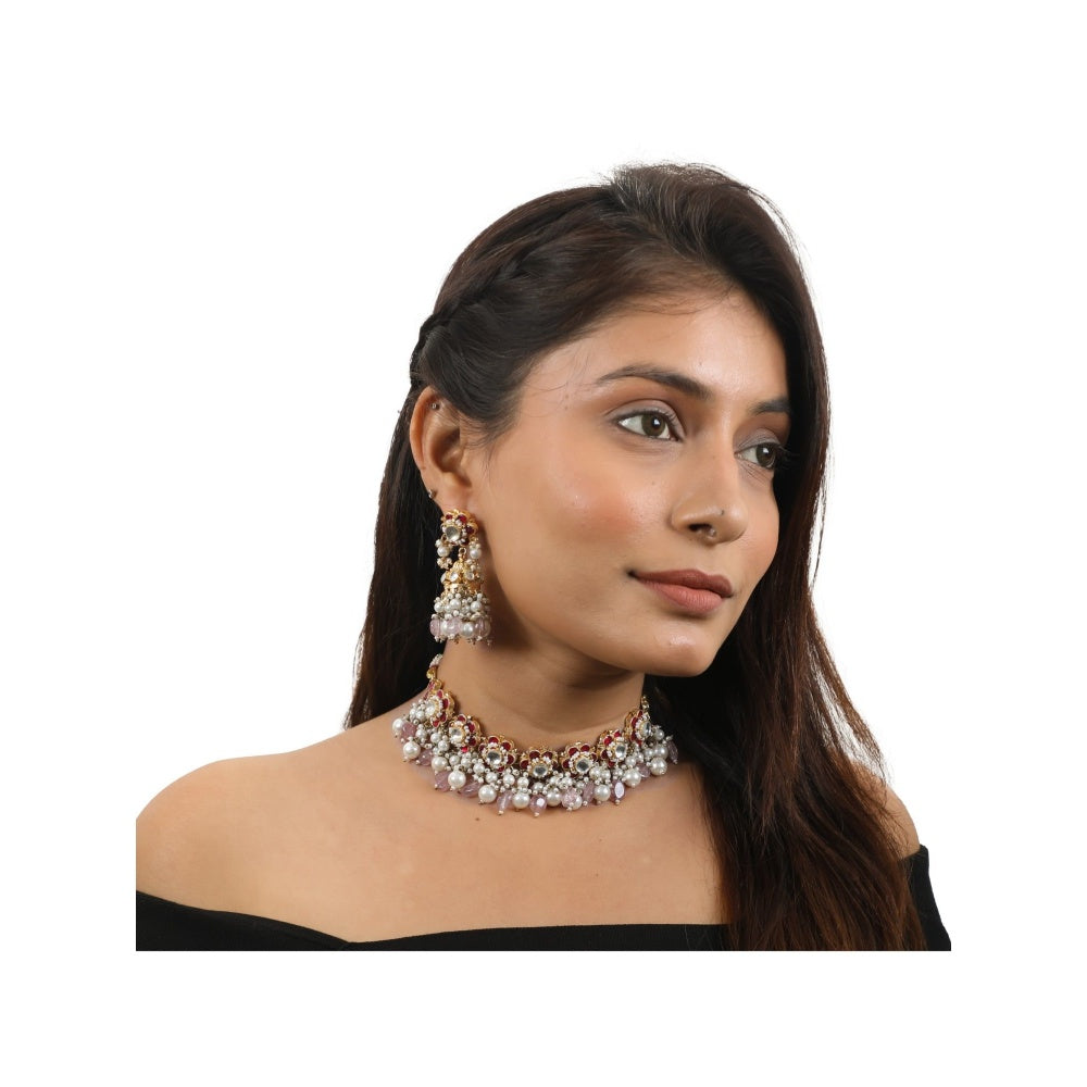 RIANA JEWELLERY Floral Motives Necklace Set