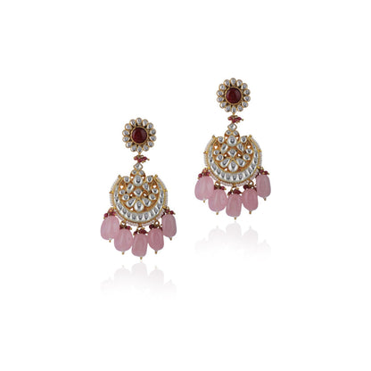 RIANA JEWELLERY Pink Beads Necklace Set