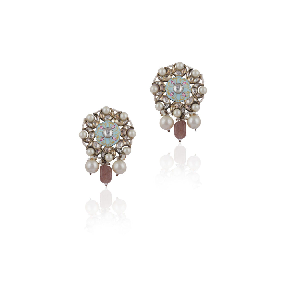 RIANA JEWELLERY Firozi Work Necklace Set