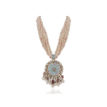 RIANA JEWELLERY Firozi Work Necklace Set