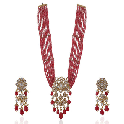 RIANA JEWELLERY Peach Necklace Set