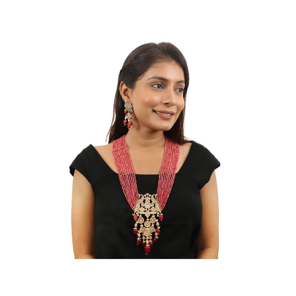 RIANA JEWELLERY Peach Necklace Set