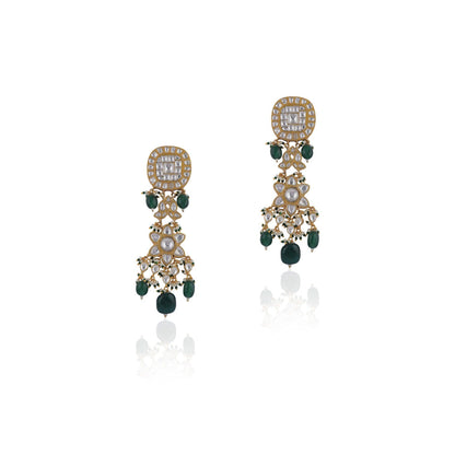 RIANA JEWELLERY Jhumki Earrings with Design Studs & Pearls