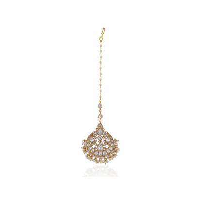 RIANA JEWELLERY White Jadtar Maang Tikka