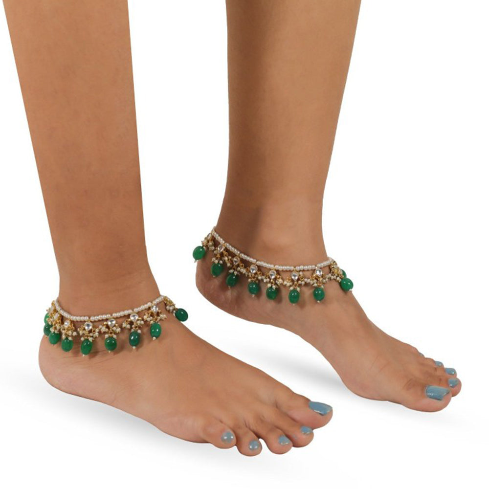 RIANA JEWELLERY Green Wedding Special Payal
