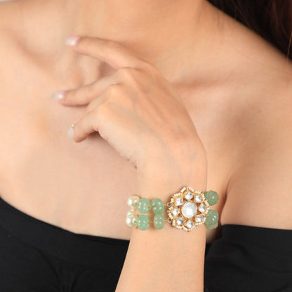 RIANA JEWELLERY 22Kt Gold Plated White Bracelet