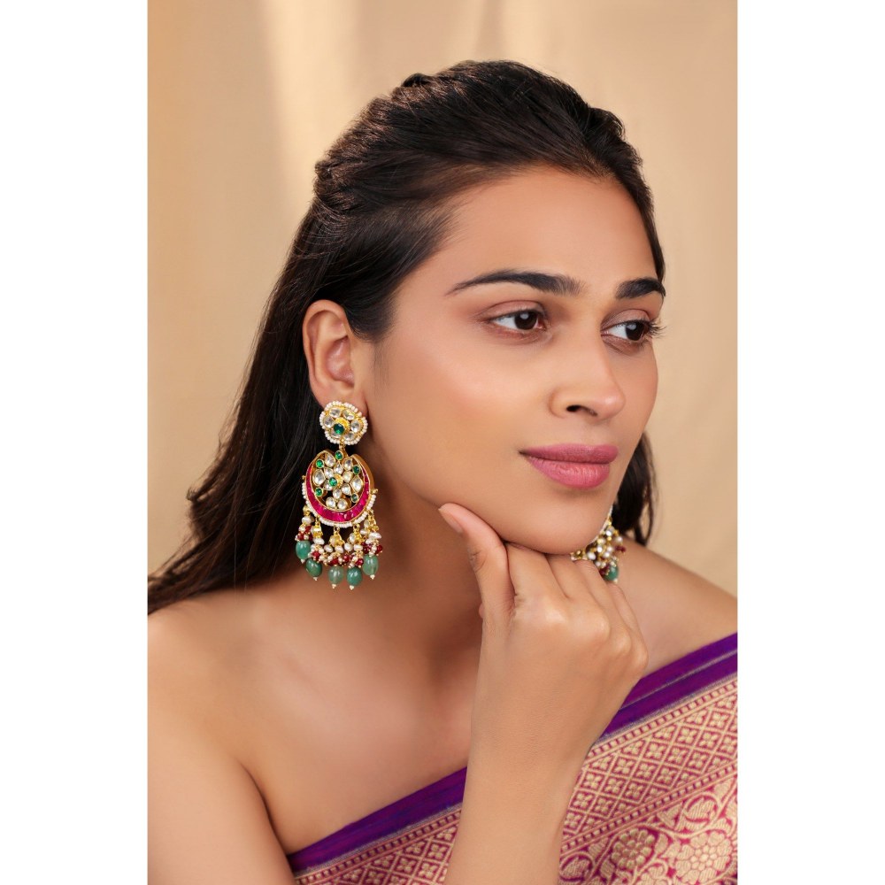 RIANA JEWELLERY Traditional Ethnic Chand Bali Earrings
