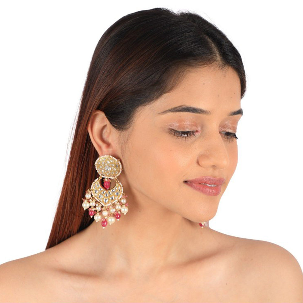 RIANA JEWELLERY Pink Pearl Earrings