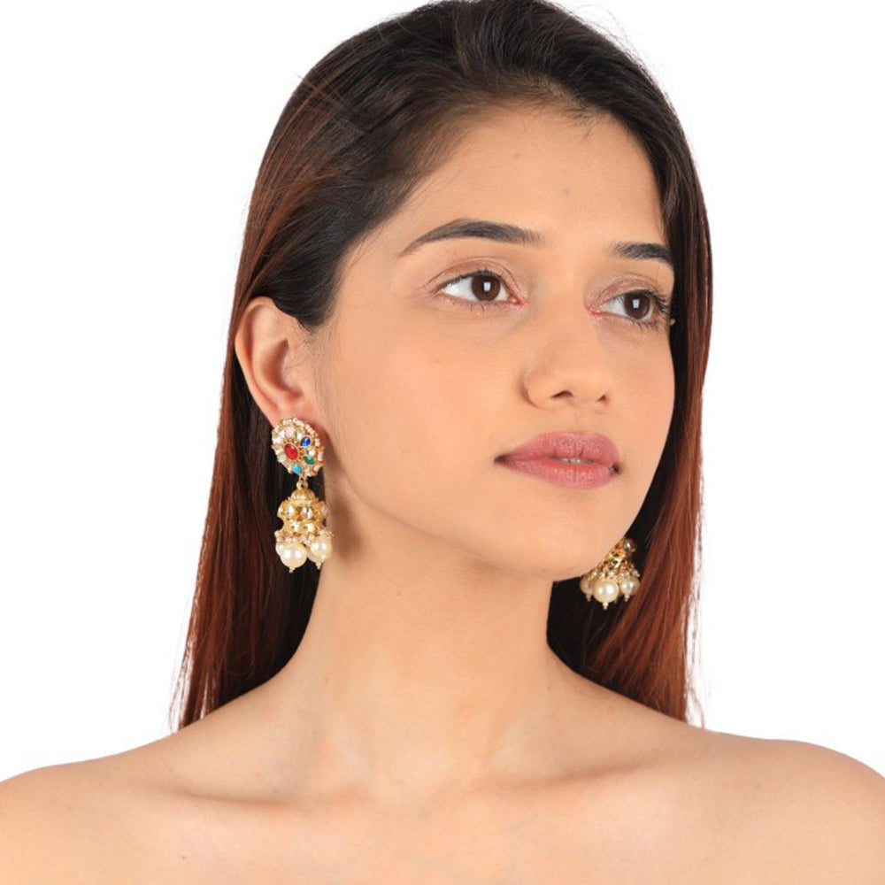 RIANA JEWELLERY Navratna Jhumka