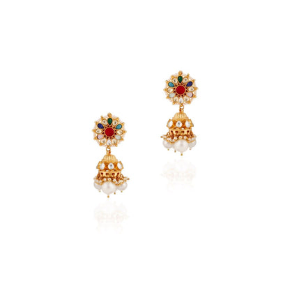 RIANA JEWELLERY Navratna Jhumka