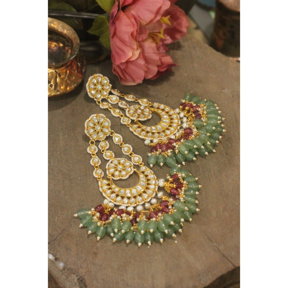RIANA JEWELLERY Gold Plated Long Designer Dangler Earrings