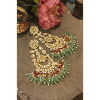 RIANA JEWELLERY Gold Plated Long Designer Dangler Earrings