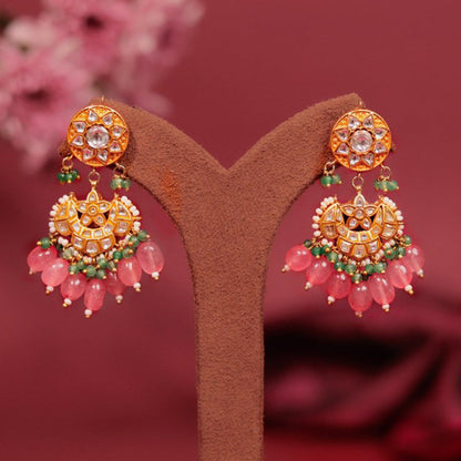 RIANA JEWELLERY Soft And Suttle Pastel Chand Bali Earrings
