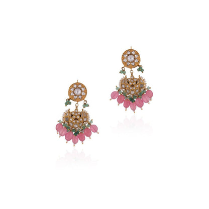 RIANA JEWELLERY Soft And Suttle Pastel Chand Bali Earrings