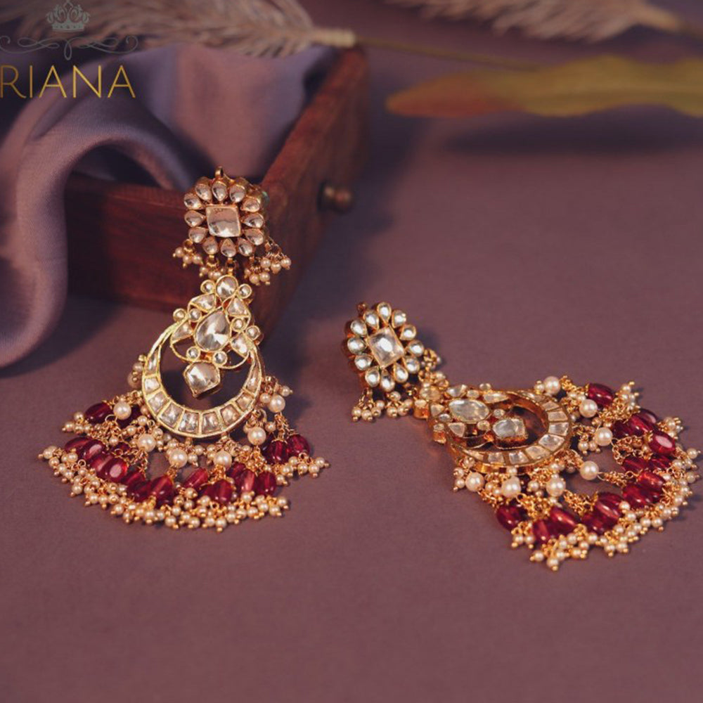 RIANA JEWELLERY Light Pink Beaded Long Earrings